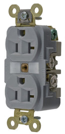 HBL5362GY Hubbell Duplex Receptacle Straight Blade Device 20A 125V 2-Pole 3-Wire Grounding Industrial-Grade Gray - Essential Electric Supply