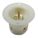 HBL5378C - Hubbell 20A 125V 2-Pole 3-Wire NEMA 5-20P Flanged Inlet, Extra Heavy Duty, Backwired, Nylon, White - Essential Electric Supply