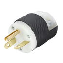 HBL5466C - Hubbell 20A 250V 2-Pole 3-Wire Grounding Straight Blade Plug Black/White - Essential Electric Supply