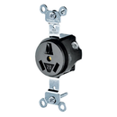 HBL6810 - Hubbell 20A 125/250V 3-Pole 3-Wire Non-Grounding Single Receptacle Black Phenolic - Essential Electric Supply