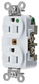 HBL8200W Hubbell Straight Blade Devices Duplex Receptacle 15A 125V 2-Pole 3-Wire Hospital Grade - Essential Electric Supply