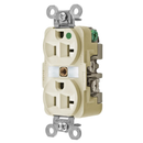 HBL8300I - Hubbell 20A 125V 2-Pole 3-Wire Hospital Grade Duplex Receptacle Ivory 5-20R - Essential Electric Supply