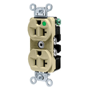 HBL8300ILI - Hubbell 20A 125V 2-Pole Hospital Grade Duplex Receptacle Ivory - Essential Electric Supply