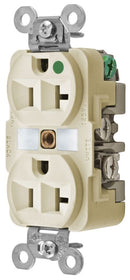 HBL8300I Hubbell Straight Blade Duplex Receptacle Hospital-Grade 20A 125V 2-Pole 3-Wire NEMA Ivory - Essential Electric Supply