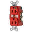 HBL8300RED - Hubbell 20A 125V 2-Pole 3-Wire Hospital Grade Duplex Receptacle Red - Essential Electric Supply