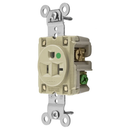 HBL8310I - Hubbell Extra Heavy Duty Hospital Grade Single Receptacle, 20A 125V, 2-Pole 3-Wire, 5-20R, Ivory, Screw Mount, NEMA 5-20R - Essential Electric Supply