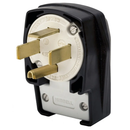 HBL9462C - Hubbell 60A 125/250V 3P4W NEMA 14-60P Angled Heavy Duty Industrial Male Plug, Black Nylon, Straight Blade - Essential Electric Supply