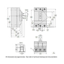 HDL36070 - Square D PowerPacT H Frame 70 Amp 3 Pole 600/690VAC 18kAIC Molded Case Circuit Breaker, Thermal Magnetic, Feed-Thru, UL/CSA/CE - Essential Electric Supply