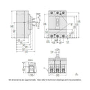 HDL36100 - Square D 100 Amp 600V 3 Pole Molded Case Circuit Breaker H Frame Thermal Magnetic - Essential Electric Supply