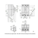 HGL36150 - Square D 150A 600VAC 3 Pole PowerPacT H Molded Case Circuit Breaker Thermal Magnetic - Essential Electric Supply