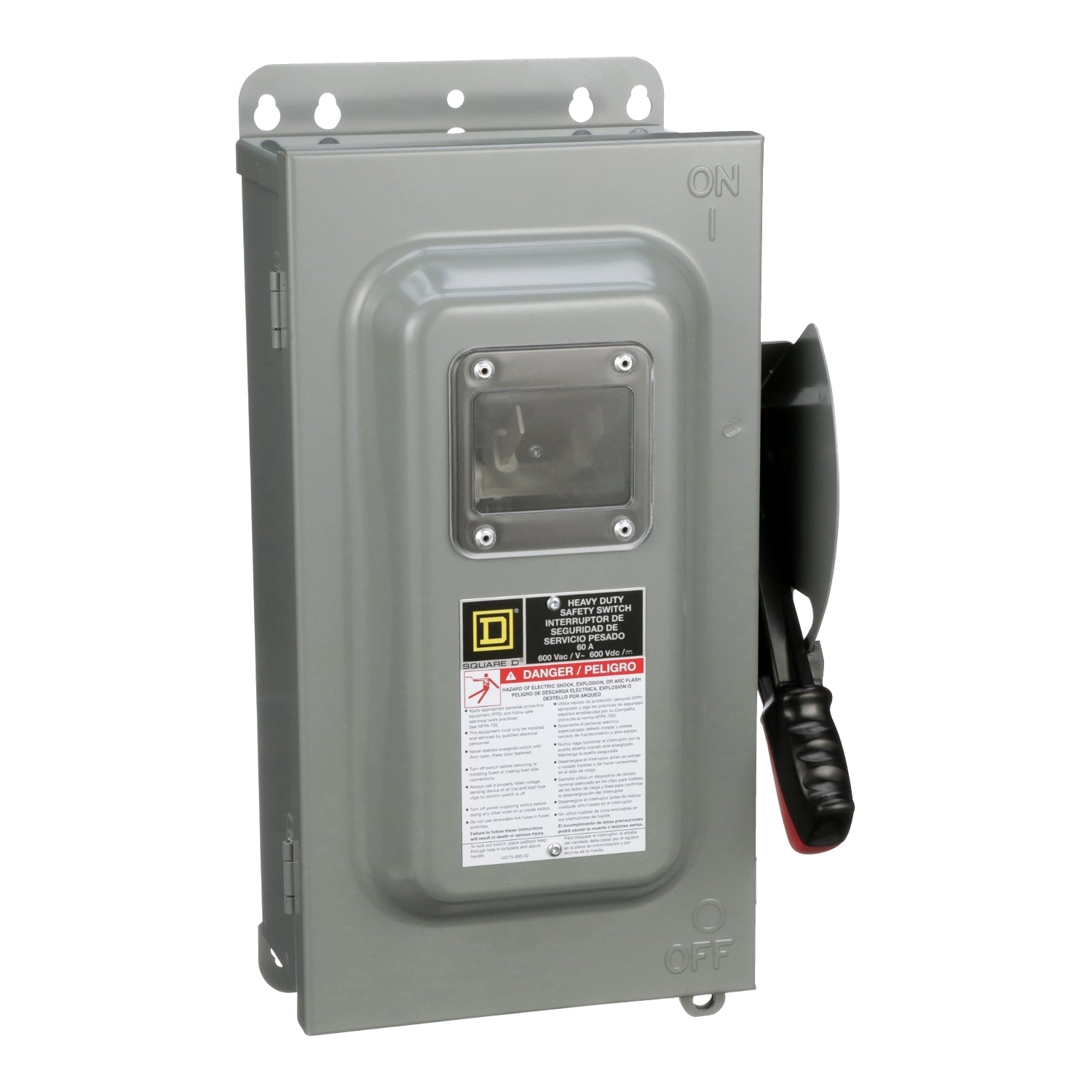 Square D HU362AWKVW 60A 3-Pole 600V Non-Fusible Safety Switch ...
