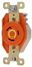 IG2310 Hubbell Twist-LockÂ® Isolated Ground Industrial Flush Receptacle 20A 125V 2-Pole 3-Wire NEMA L5-20R Orange Nylon - Essential Electric Supply
