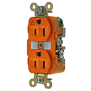 IG5262 - Hubbell 15A 125V 2-Pole 3-Wire NEMA 5-15R Orange Isolated Ground Duplex Receptacle, Back & Side Wire, UL Listed - Essential Electric Supply