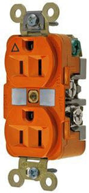 IG5262 Hubbell Industrial Duplex Receptacle Straight Blade 15A 125V NEMA 5-15R Orange - Essential Electric Supply