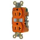 IG5362 - Hubbell 20A 125V Duplex Isolated Ground Receptacle, Extra Heavy Duty, 2 Pole 3 Wire, 5-20R, Orange, Specification Grade, Back & Side Wire, UL Listed - Essential Electric Supply
