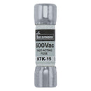 KTK-15 - Eaton Bussmann 15A 600V Fast Acting Limitron Fuse, 1-Pole, 100kA Interrupt Rating - Essential Electric Supply
