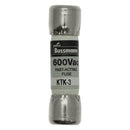 KTK-3 - Eaton Bussmann Series KTK Fast-Acting Midget Fuse, 3A, 600V, 100kA Interrupt, Ferrule, Non-Indicating, CE, RoHS, UL, CSA - Essential Electric Supply