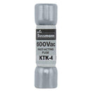 KTK-4 - Eaton Bussmann 4A 600V Fast-Acting Fuse, Ferrule End, 100kA Interrupt Rating - Essential Electric Supply