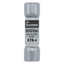 KTK-4 - Eaton Bussmann 4A 600V Fast-Acting Fuse, Ferrule End, 100kA Interrupt Rating - Essential Electric Supply