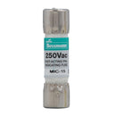 MIC-15 - Eaton Bussmann Series MIC 15A 250V Fast-Acting Supplemental Fuse, 5AG Midget, 750A Interrupt Rating, UL Listed, CSA Certified - Essential Electric Supply