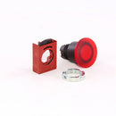 P9XET4RL1 - General Electric 40mm Illuminated Red Mushroom Pushbutton, 2 Position, Plastic Bezel - Essential Electric Supply