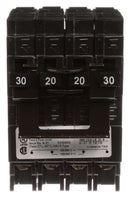 Q23020CT2 - Siemens Quadplex Circuit Breaker, 2-Pole, 30A-20A, 120/240V, Plug-In, 10kA Interrupt, Thermal Magnetic Trip, UL Listed, CSA Certified, SWD & HACR Rated - Essential Electric Supply