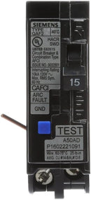 QA115AFCWG - Siemens Plug-In 120V 15A 1 pole circuit breaker 10kA@120V - Essential Electric Supply