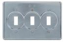 S323 Crouse-Hinds Durable Snap Switch Cover for Three-Gang Setups, Surface-Mount, Sheet Steel - Essential Electric Supply