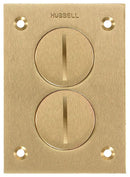 S3625 Hubbell Cover Floor Box Accessory 1-Gang Rectangular Brass Duplex - Essential Electric Supply