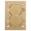 S3825 - Hubbell 1-Gang Rectangular Duplex Flap Floor Box Cover Brass Finish Screw Mount - Essential Electric Supply