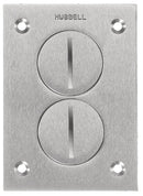 SA3625 Hubbell Floor Box Cover Aluminum 1-Gang Duplex Threaded Plugs - Essential Electric Supply