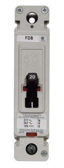 FDB1020 - Eaton Series C Molded Case Circuit Breaker 1P 20A 347VAC 125VDC F-Frame Fixed Thermal Magnetic Trip - Essential Electric Supply