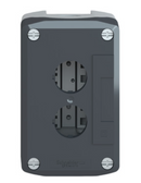 XALD02 - Schneider Electric Plastic Empty Enclosure for Push Button 22mm, 2 Cut-Outs, Polycarbonate, Dark Grey Lid - Essential Electric Supply