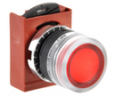 P9XPLRGD - General Electric 10 Amp 600 VAC Illuminated Flush Pushbutton, 22 mm, Red, IP66, C-2000 Series