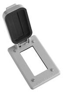 WLGF Crouse-Hinds Wet Location Cover for GFCI Receptacles, Copper-Free Aluminum, Horizontal Flush Mount - Essential Electric Supply