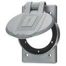 WP2 - Hubbell 1-Gang Weatherproof Cover for Flanged Inlets & Receptacles, Reinforced Thermoplastic Polyester, Gray - Essential Electric Supply
