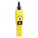 XACA201 - Schneider Electric Harmony Pendant Station, 10A 600V, 2 Push Buttons, Pistol Grip, NEMA 4/4X, Panel Mount, Slow-Break, Mechanical Interlock, Yellow Polypropylene Enclosure - Essential Electric Supply