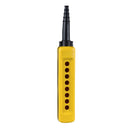 XACA08H7 - Schneider Electric Harmony XAC Empty Pendant Control Station, 8-Hole, Yellow - Essential Electric Supply