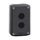 XALD02 - Schneider Electric Plastic Empty Enclosure for Push Button 22mm, 2 Cut-Outs, Polycarbonate, Dark Grey Lid - Essential Electric Supply