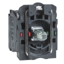 ZB5AW0B45 Square D Co Harmony XB5 Push Buttons Complete Body/Contact Assembly, 24V AC/DC, 1NO+1NC, Red LED - Essential Electric Supply