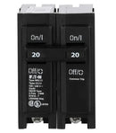 BR220 - Eaton 20 Amp 2 Pole 120/240V Type BR Plug-On Circuit Breaker, 10kAIC, Thermal Magnetic Trip, UL/CSA Listed - Essential Electric Supply
