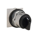 9001KS43B - Schneider Electric 30mm Type K 3-Position Selector Switch, Black Knob, C Cam, NEMA 4/13, IP66, Metal Bezel, Self-Grounding, Harmony Series - Essential Electric Supply