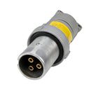 ACP3033BC - Appleton 30 Amp 600V 3 Pole Pin & Sleeve Plug, Powertite Grounding Style 1, Metallic Clamping Ring, 3W-3P, 10-6 AWG - Essential Electric Supply