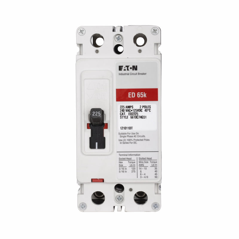 ED2225 - Westinghouse/ Eaton/ Cutler Hammer Bolt-On 225 Amp 2 Pole Circuit Breaker - Essential Electric Supply