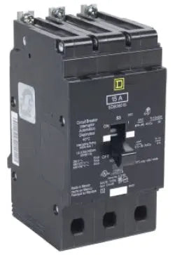 EDB36015 - Square D/ Schneider Electric Bolt-On 15 Amp 3 Pole Circuit Breaker - Essential Electric Supply