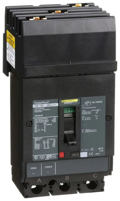 HGA36100 - Square D I-Line Style Plug-In 100 Amp 3 Pole Circuit Breaker - Essential Electric Supply