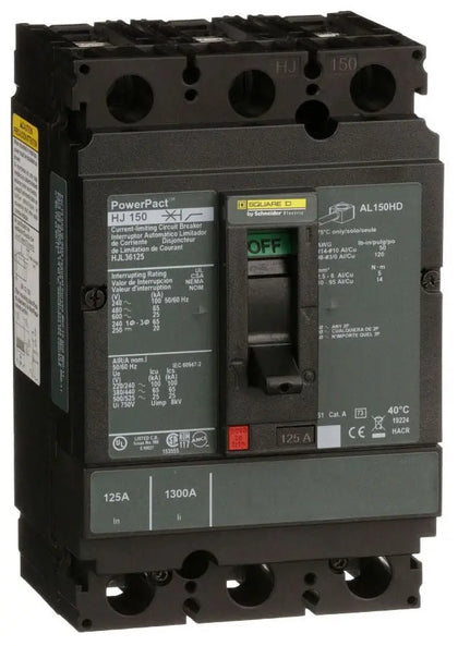 HJL36125 - Square D/ Schneider Electric Feed-Thru 125 Amp 3 Pole Circuit Breaker - Essential Electric Supply