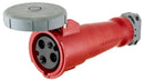 HBL330C7W Hubbell Heavy Duty IEC Pin and Sleeve Industrial Male Flanged Inlet 30A 480V 2-Pole 3-Wire Grounding Watertight - Essential Electric Supply