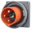 HBL460B12W Hubbell Industrial IEC Pin and Sleeve Male Flanged Inlet, 60A, 125/250V, 3-Pole, 4-Wire, Watertight - Essential Electric Supply
