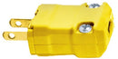 HBL5866VY Hubbell Valise Series Straight Blade Device Male Plug 15A 125V 2-Pole 2-Wire Non-Grounding Yellow - Essential Electric Supply